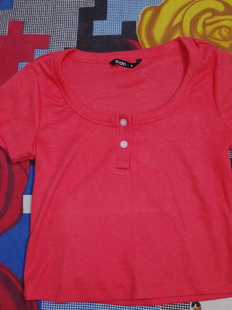 Pink Polo Style T-Shirt
