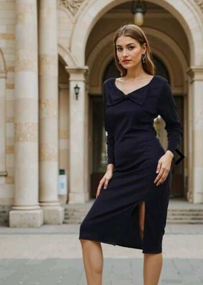 Elegant Navy Midi Dress