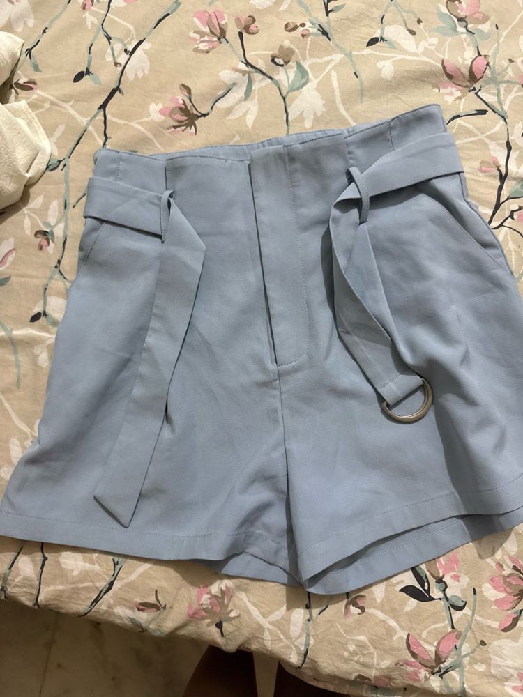 Lulu &amp; Sky Blue Belted Shorts