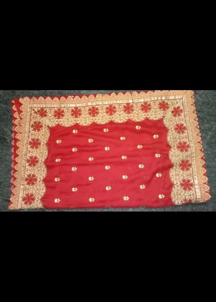 A Beautiful  Saree With Heavy Work X Stiched Blous