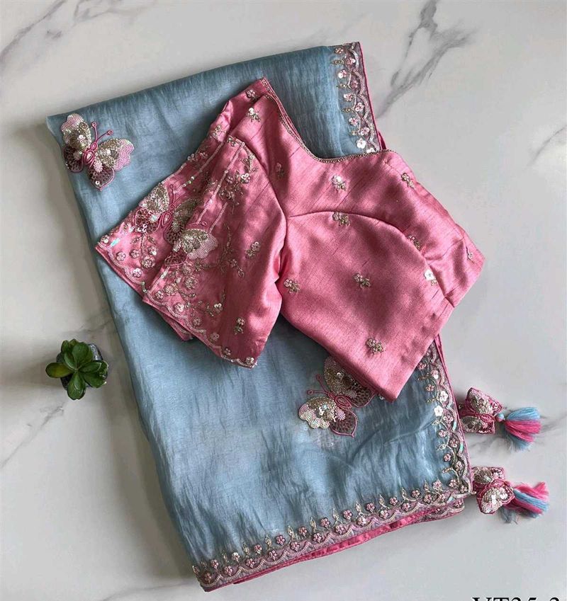 Premium Quality Organza Full Stitched Saree