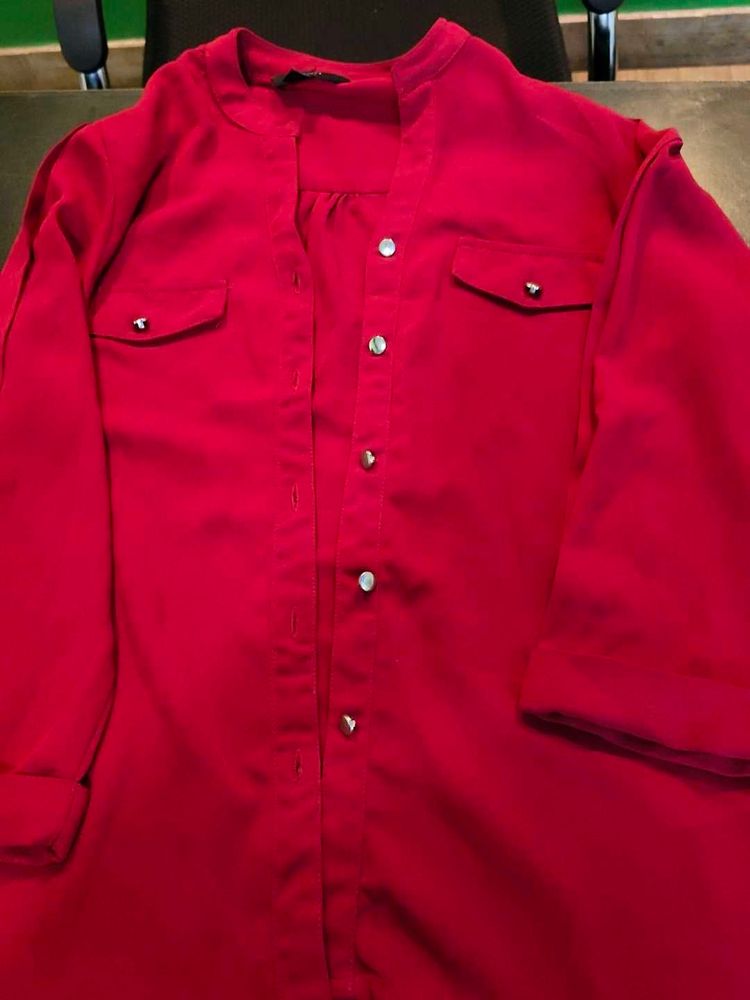 Red Shiry With Full Sleeves