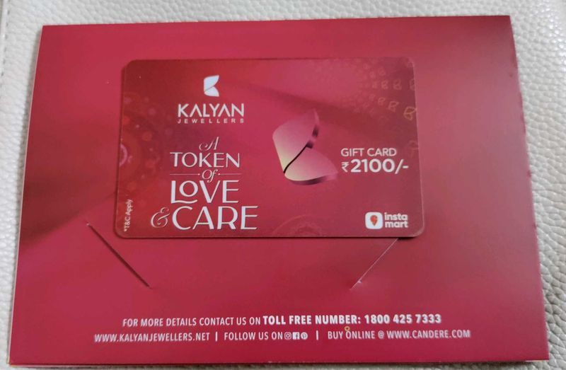 Jewellery Gift Card worth 2100rupees