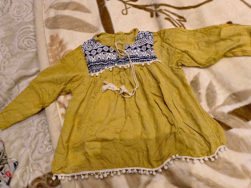 Cute Yellow Long Sleeve Top
