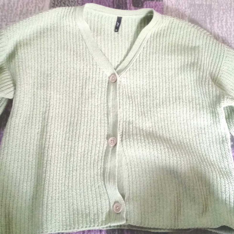 Mint Green Knit Cardigan