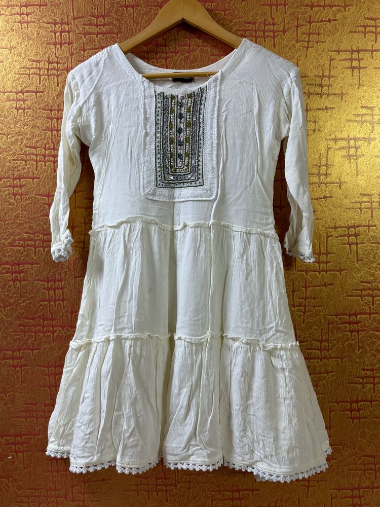 Hand Work Pure Cotten Dobby Weave Anarkli Kurti