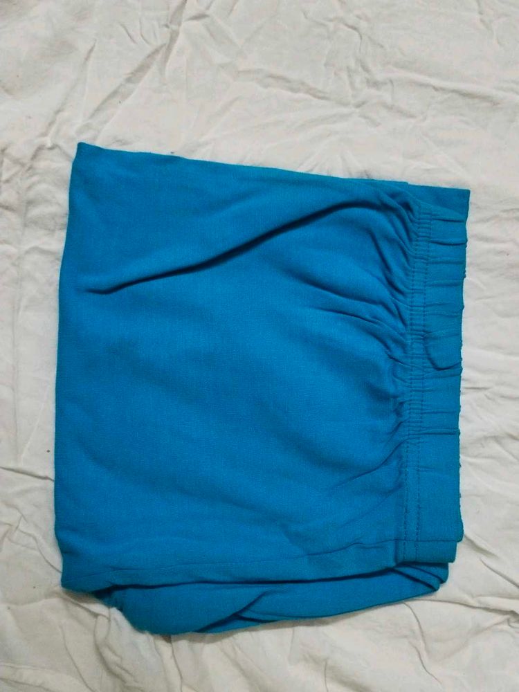 Blue Cotton Leggings