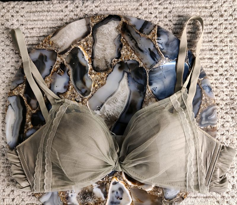 Sage Green Butterfly Bra