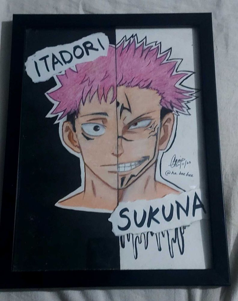 Sukuna And Itadori Artwork (With Frame)