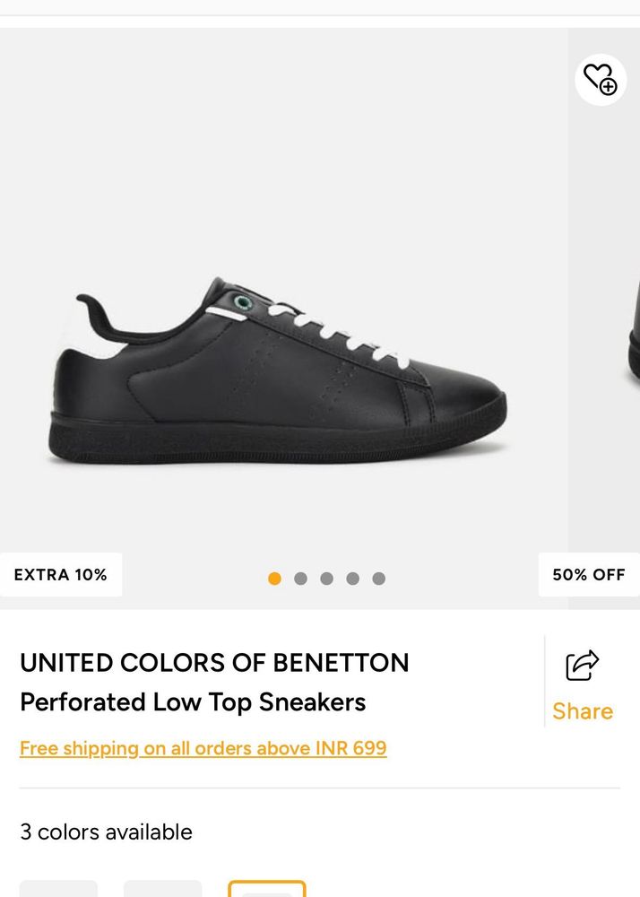 Benetton Black Sneakers -9 Size