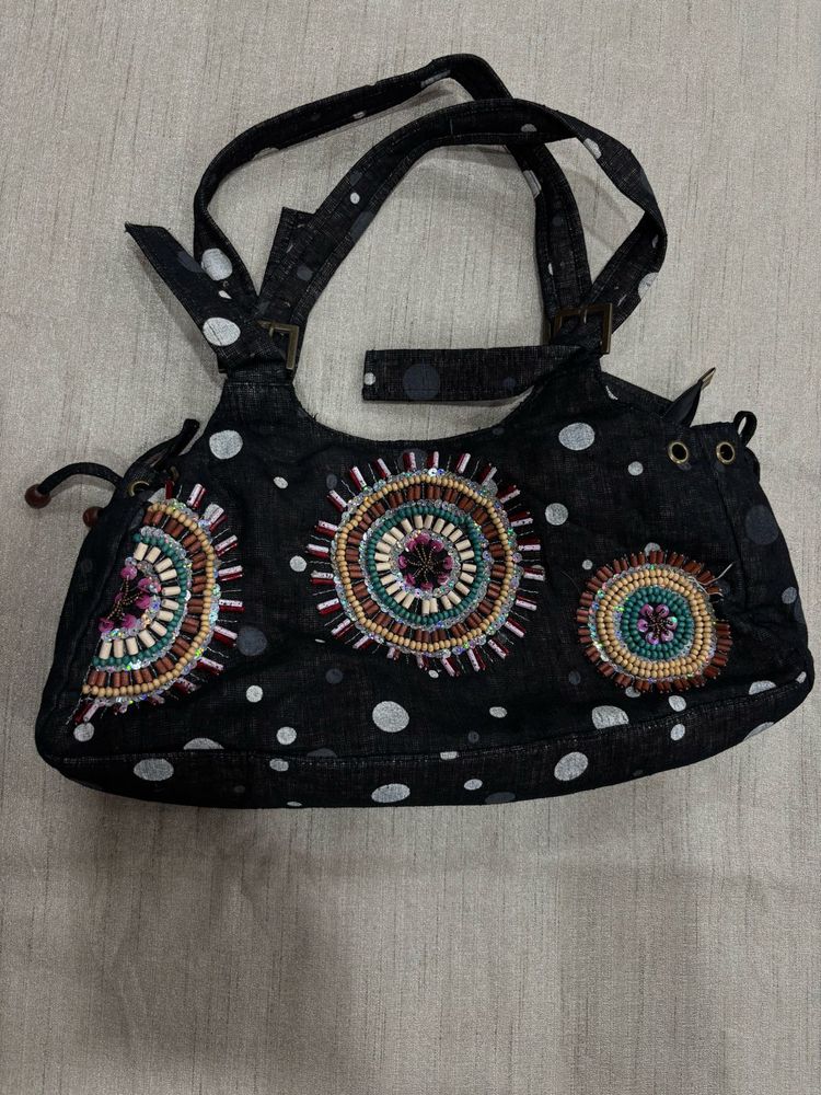 Vintage Boho Black Bag