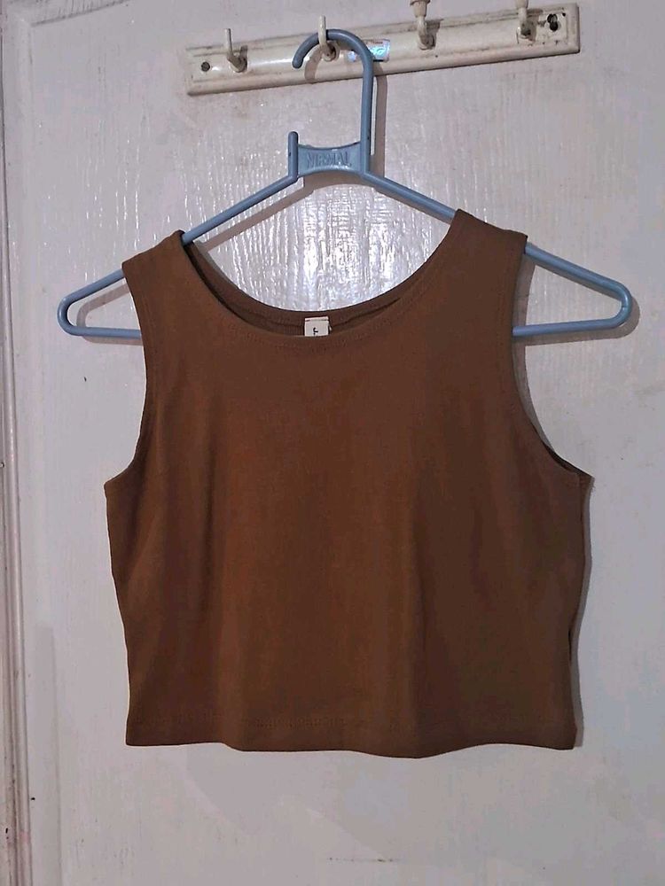 Brown Sleeveless Tank Top