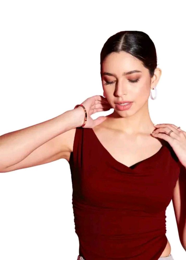 Maroon Sleeveless Top