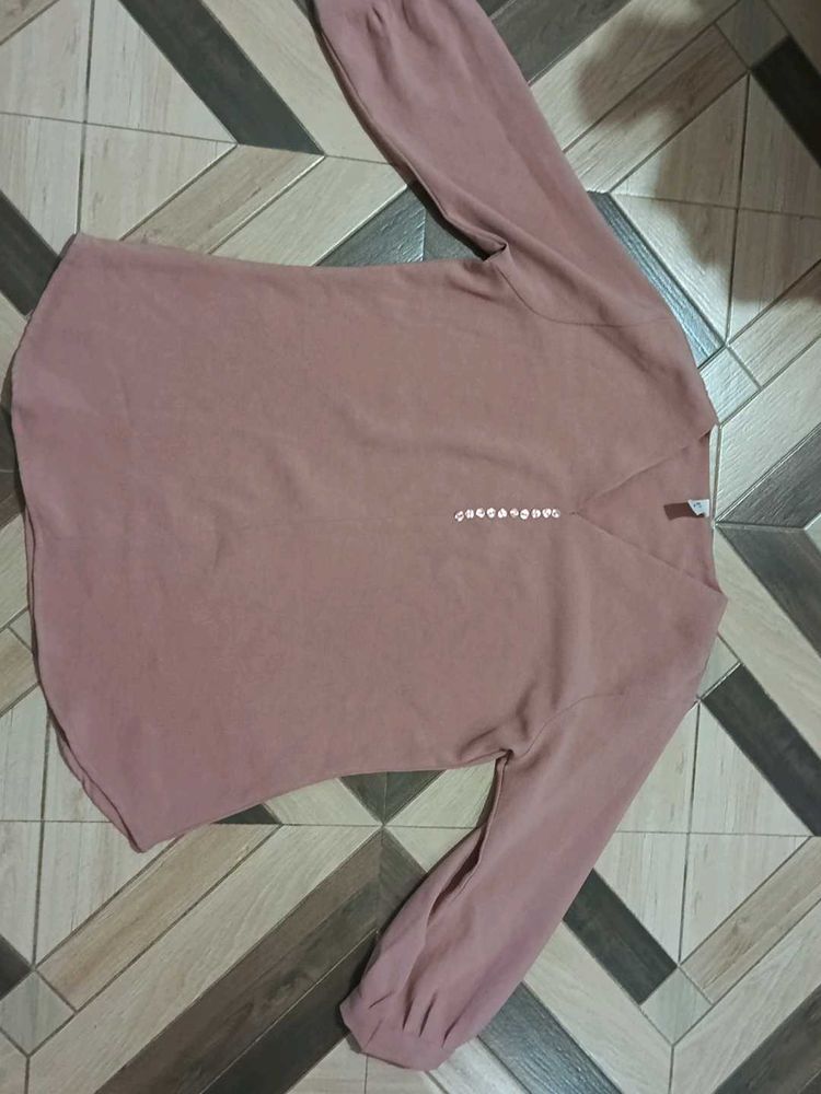 Dusty Rose Long Sleeve korean Top