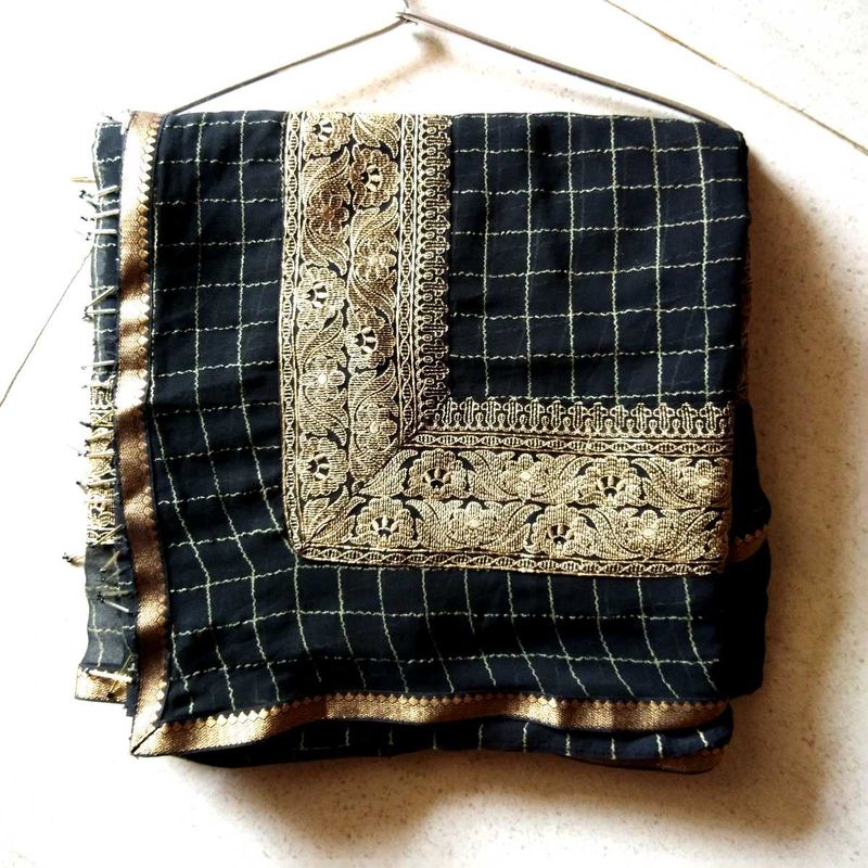 Black Golden Embroydry Saree