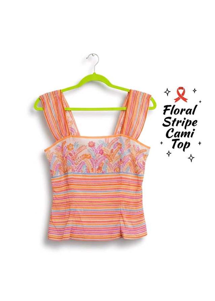 Floral Stripe Cami Top