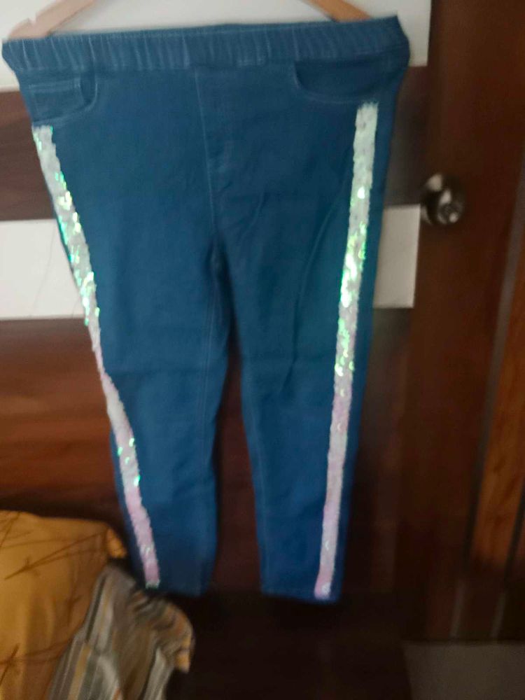Girls&#39; Sequin Stripe Jeggings