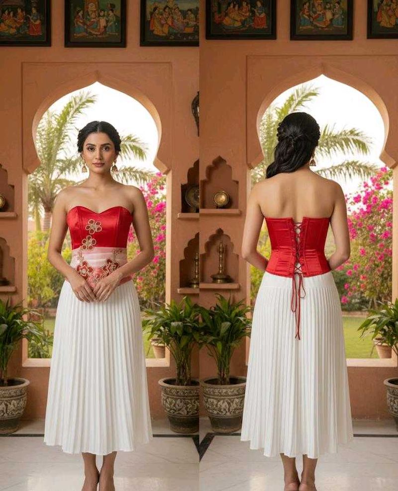 Red &amp; White Corset