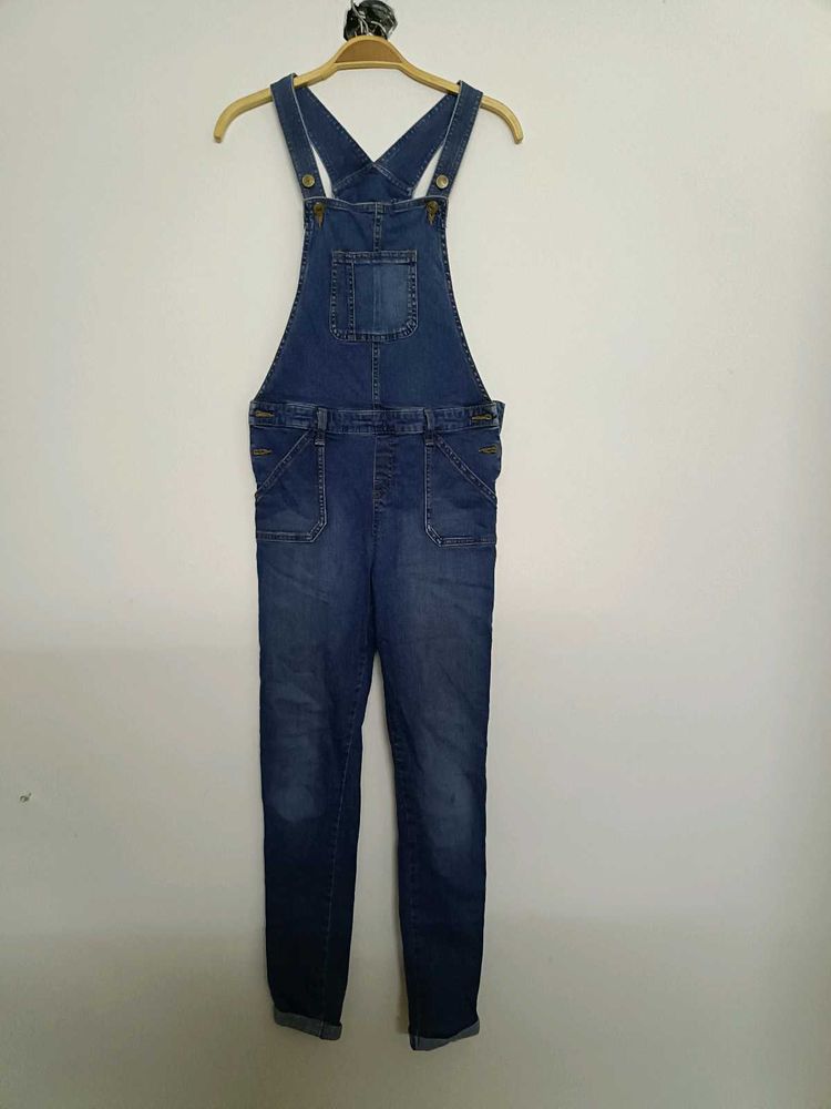 Dark Blue Denim Dungaree with Adjustable Straps