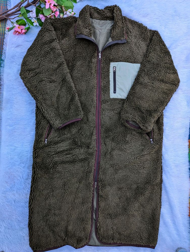 Long Fleece Fur Jacket