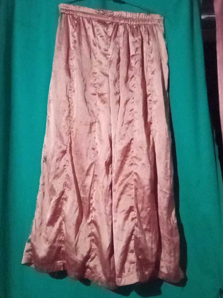 Beautiful Kidney Color Satin Plazzo