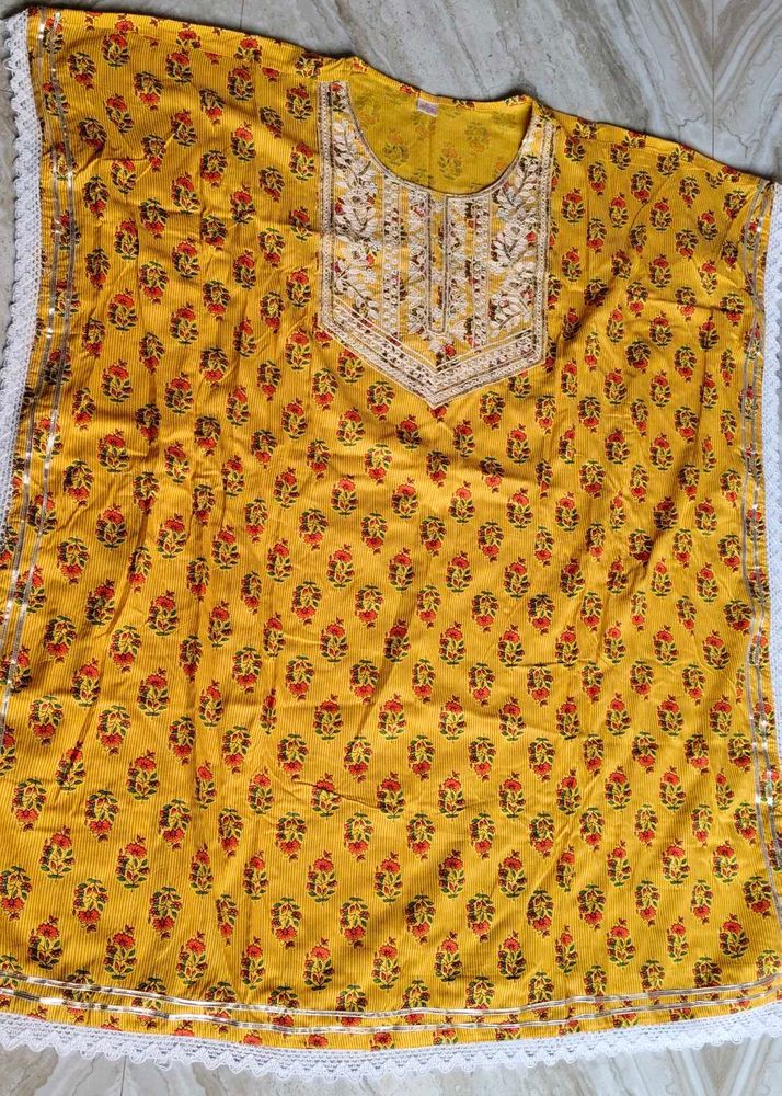 new yellow kaftan kurti