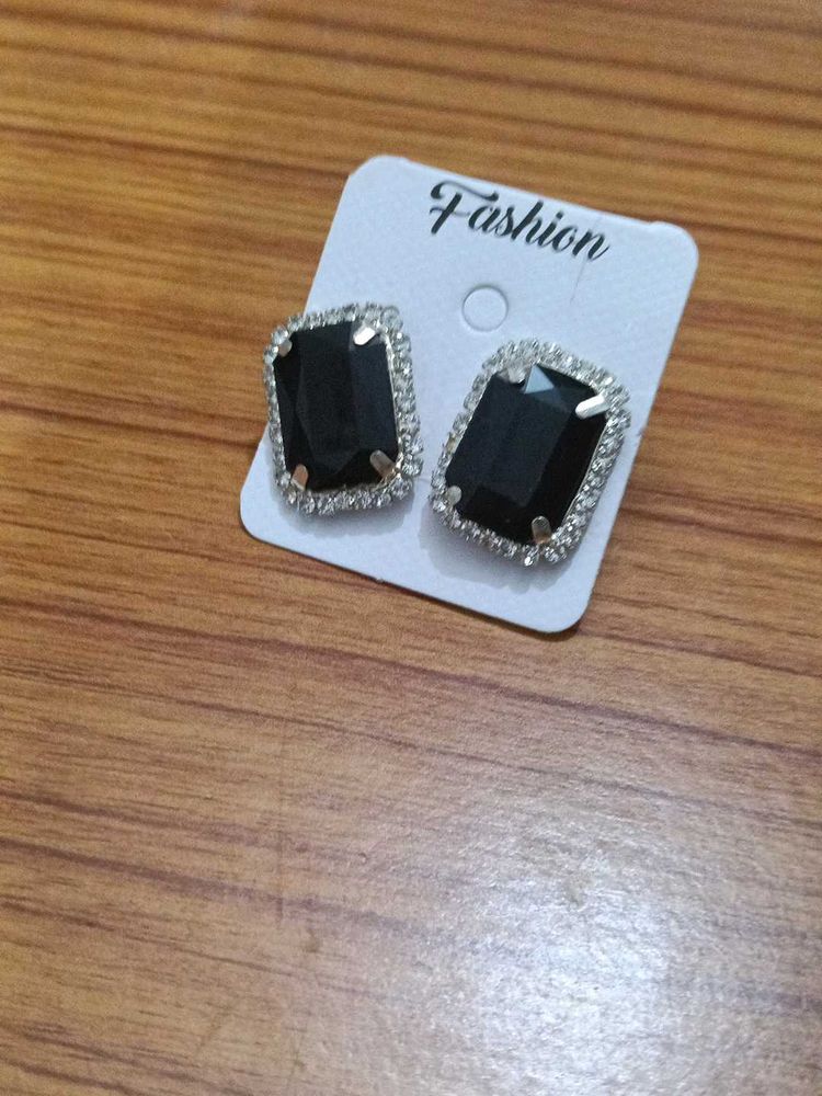 Black Stone Earrings