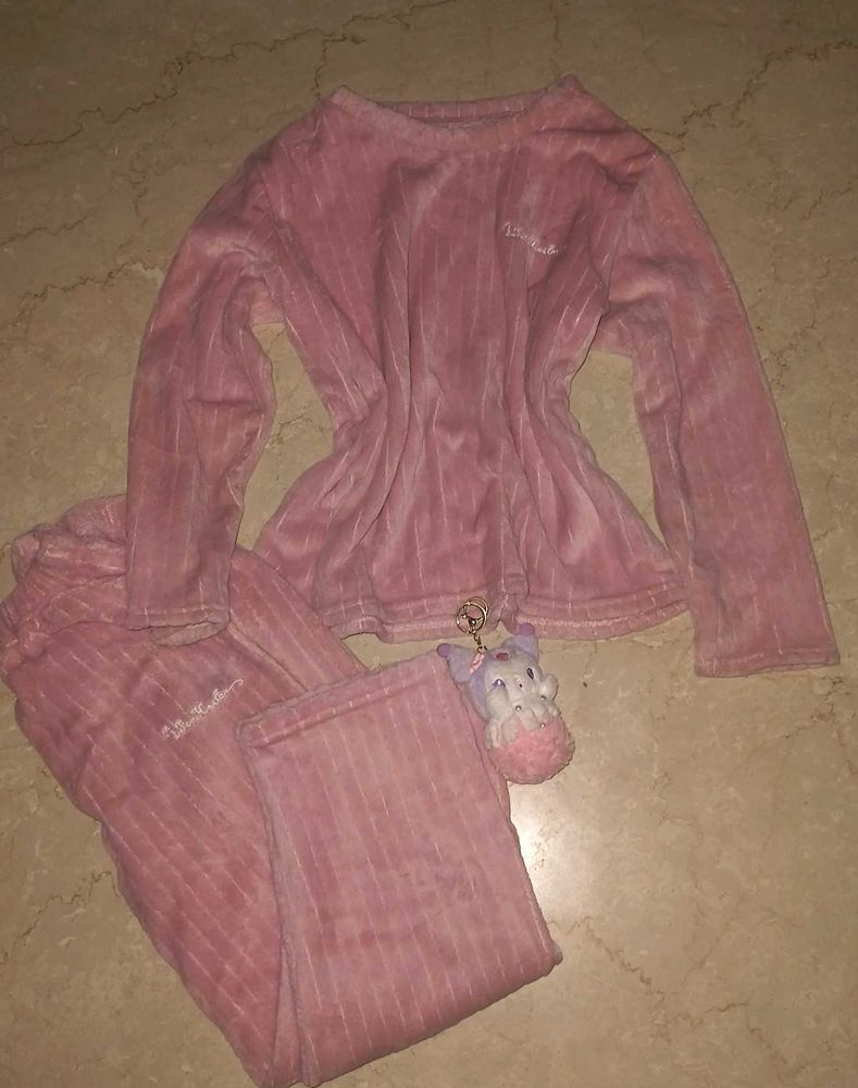 Pink velvet loungewear set
