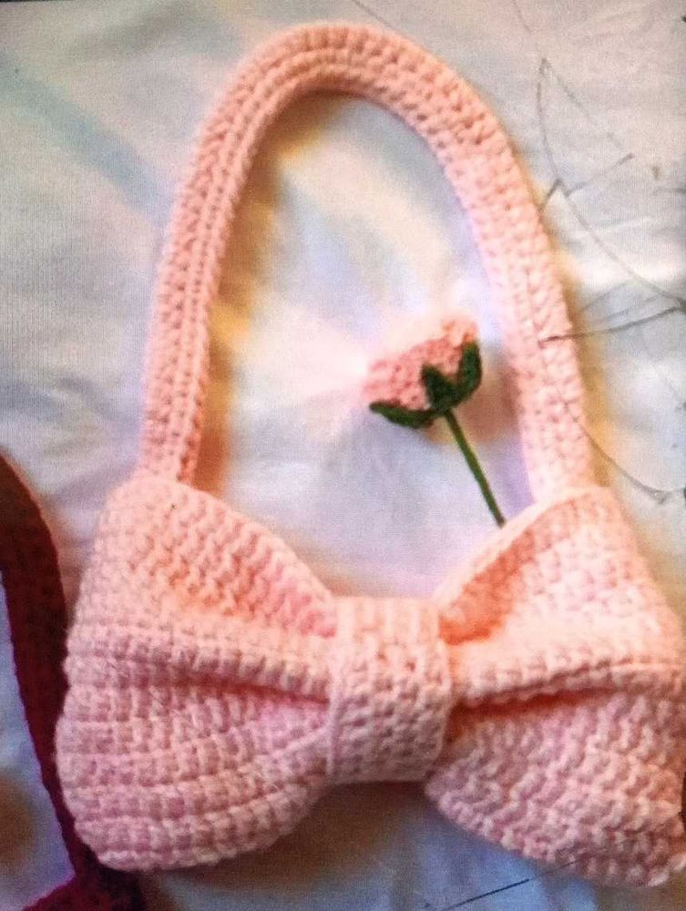 Pintresty Bow Crochet Bag 👝🌷