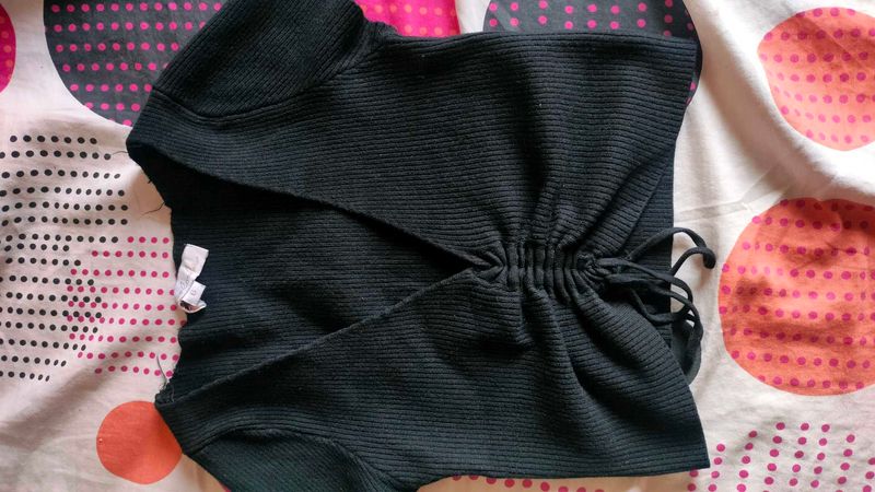 Black Cinched Waist Top