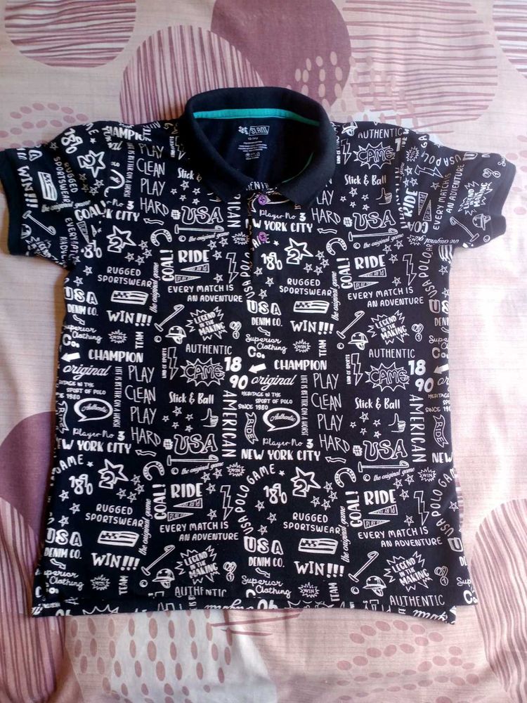 Boys Graphic Print slantT-shirt