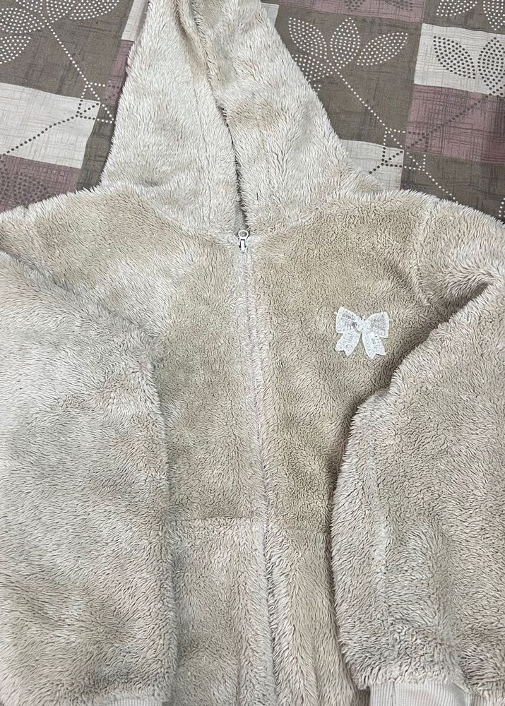 Fuzzy Fleece Zip-Up Hoodie