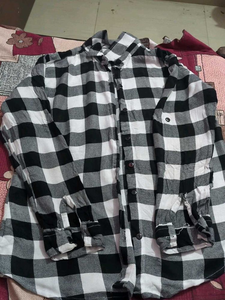 Checkered Black &amp; White Shirt