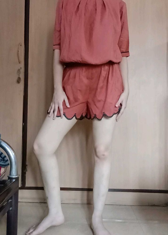 PRICE DROP-Brick Red Romper