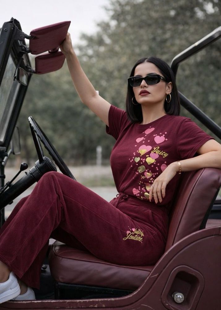 Juicy Heart Bloom Velour Co-Ord🍷💖✨Luxe 🔥🔥🔥🔥