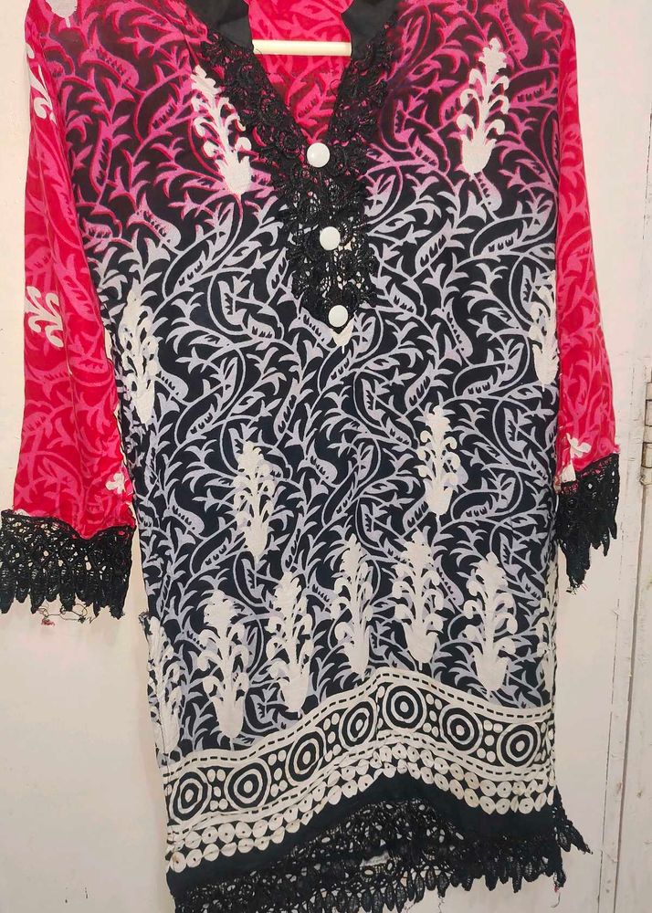 Red Black Beautiful Kurti