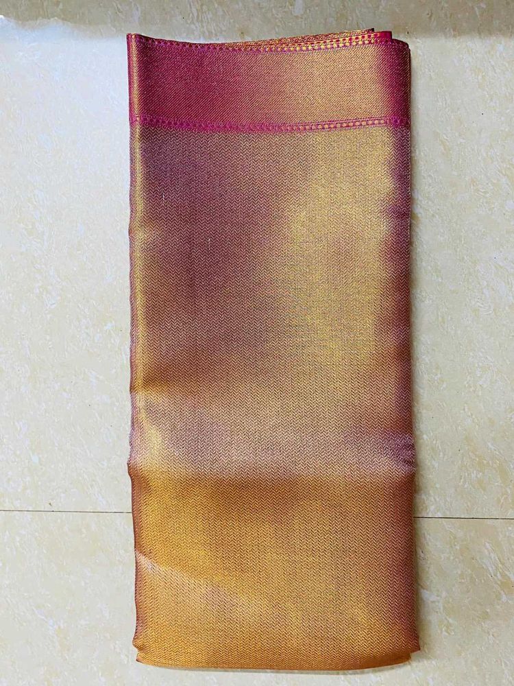 Elegant Silk Saree - Gold &amp; Pink