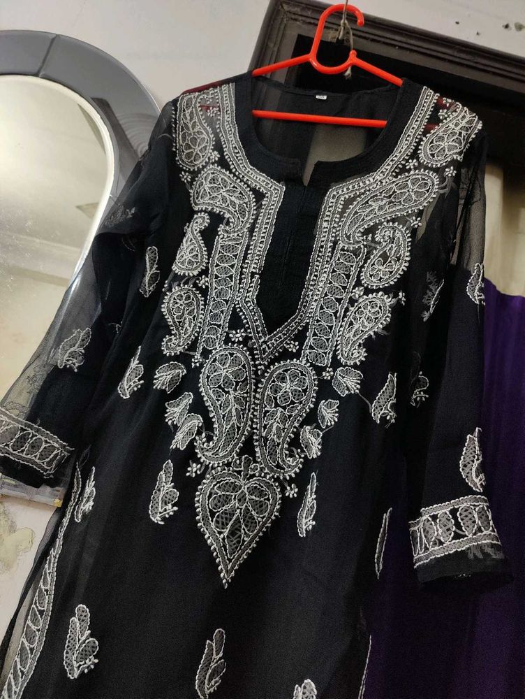 Elegant Black Georgette Kurta