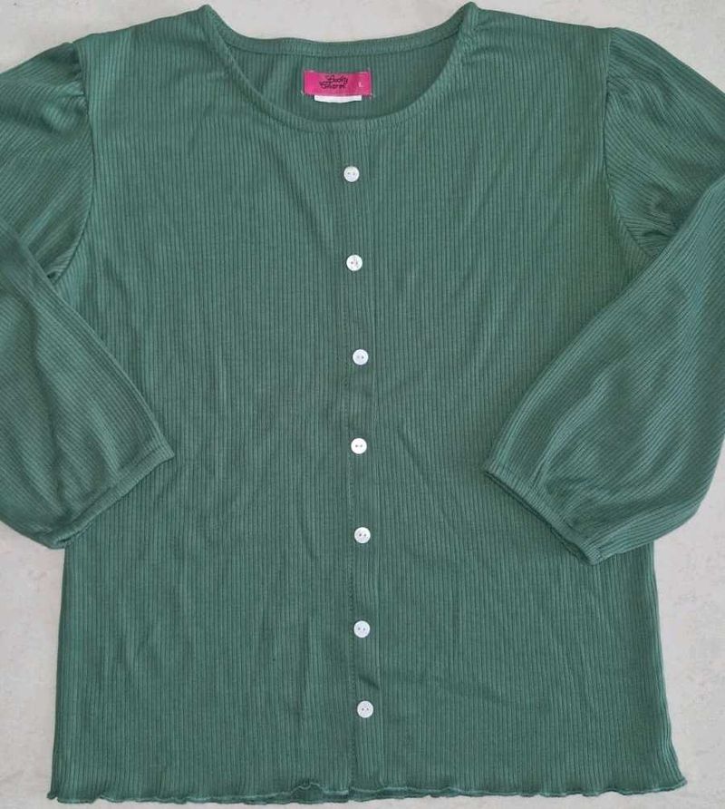 Bottle Green Botton-Up Top
