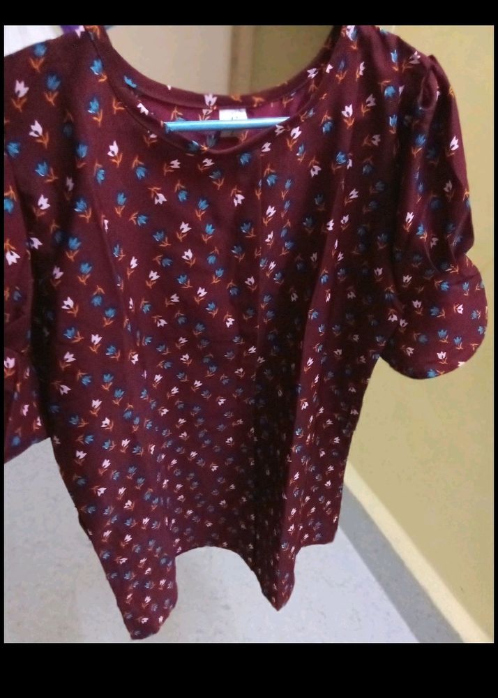 Printed Crepe Top