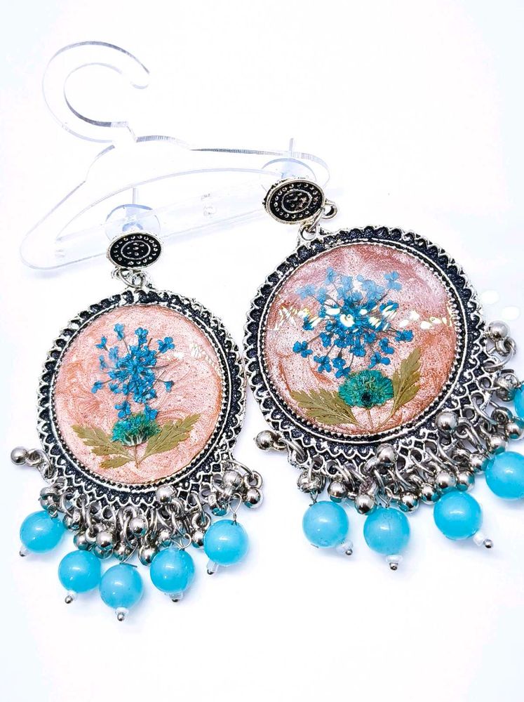 Floral Pressed Jhumka Earrings