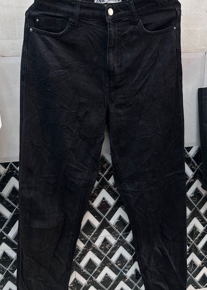 ZARA Black Jeans Waist 28/40 Length