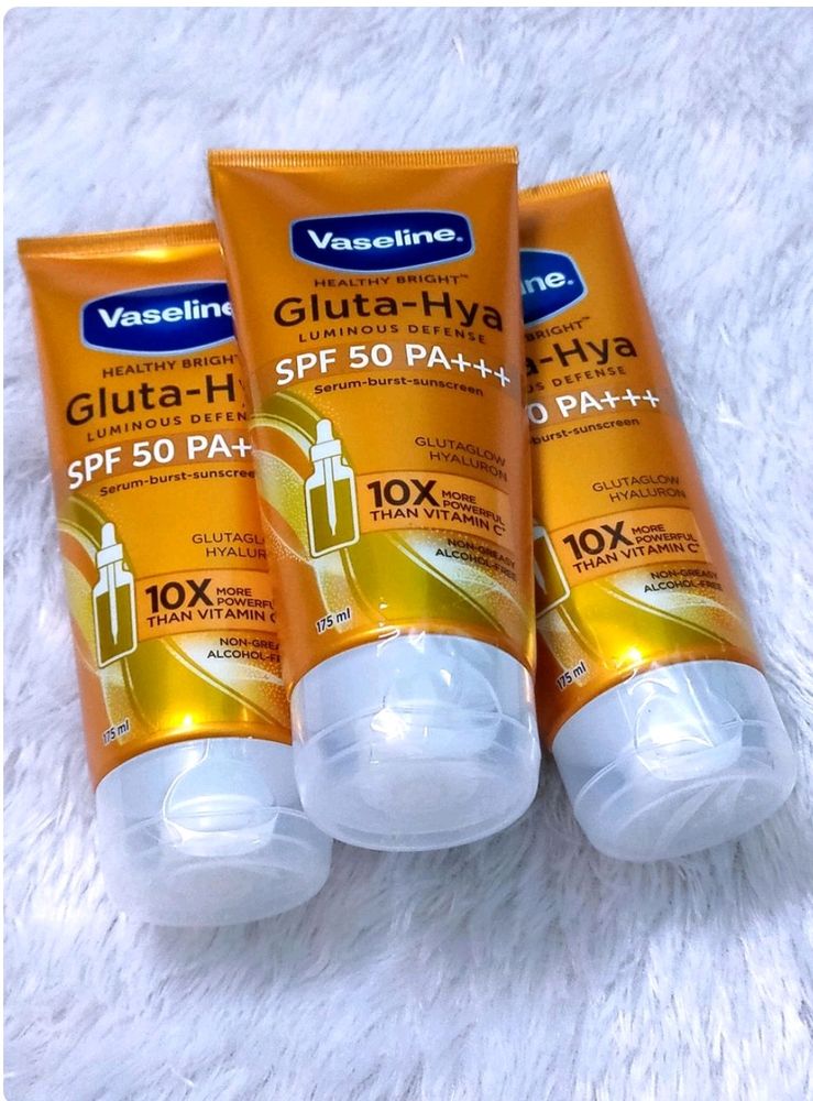 Vaseline Gluta Hya - Antioxidant SPF 50 PA+++ Sunscreen for Face &amp; Body | Glutathione &amp; Hyaluronic Acid infused Sunscreen 175 ML