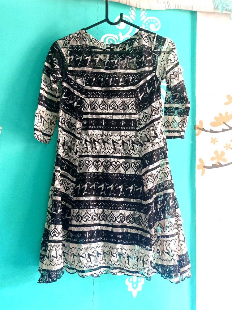 Patterned Mini Dress
