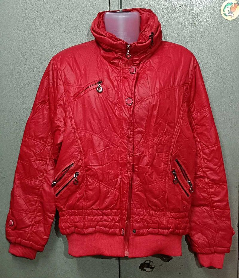 Red Quilted Puffer Jacket