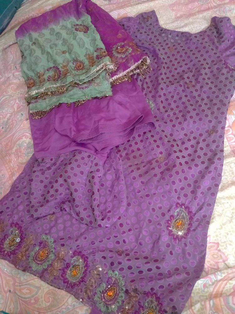 Purple Kurta Set