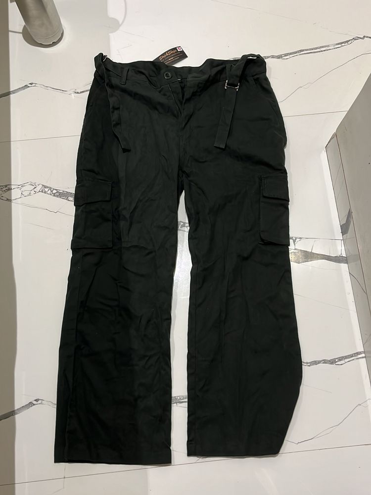 Dark Green Adjustable Cargo Jeans