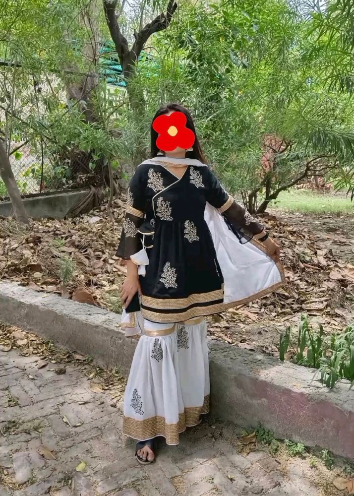 Black&amp;White Sharara Suit Set