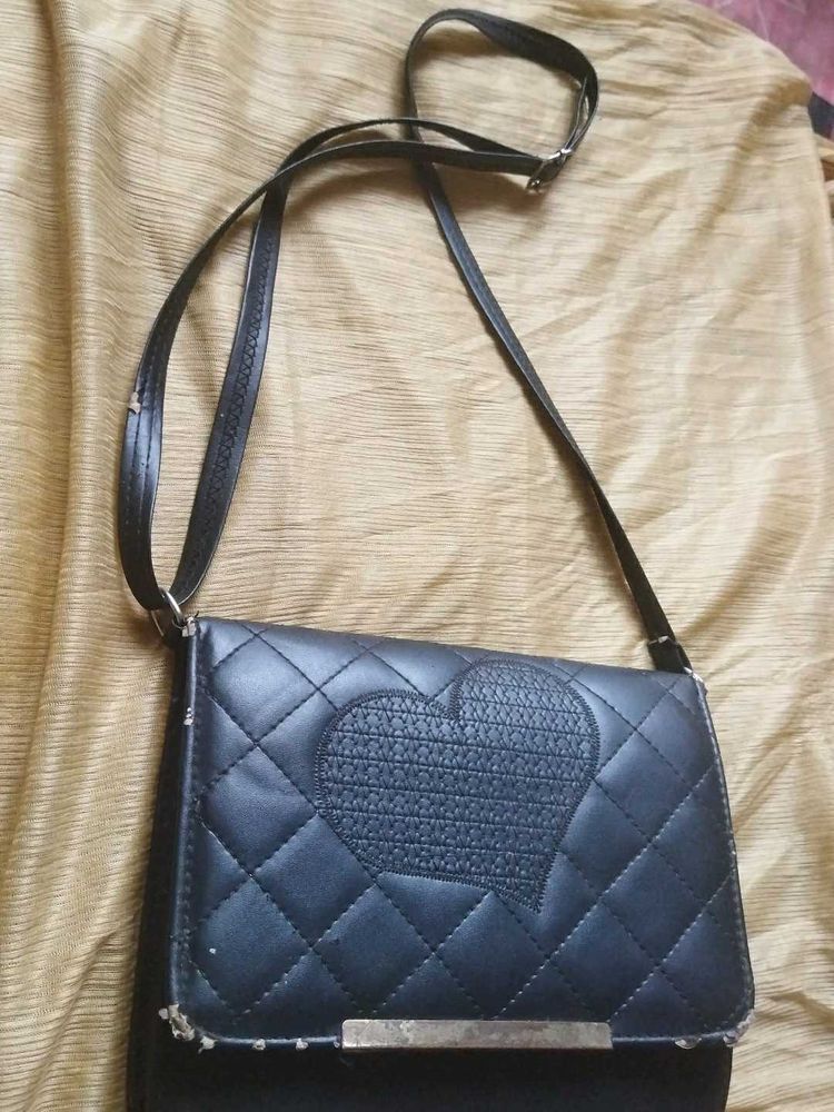 Quilted Heart Crossbody Bag