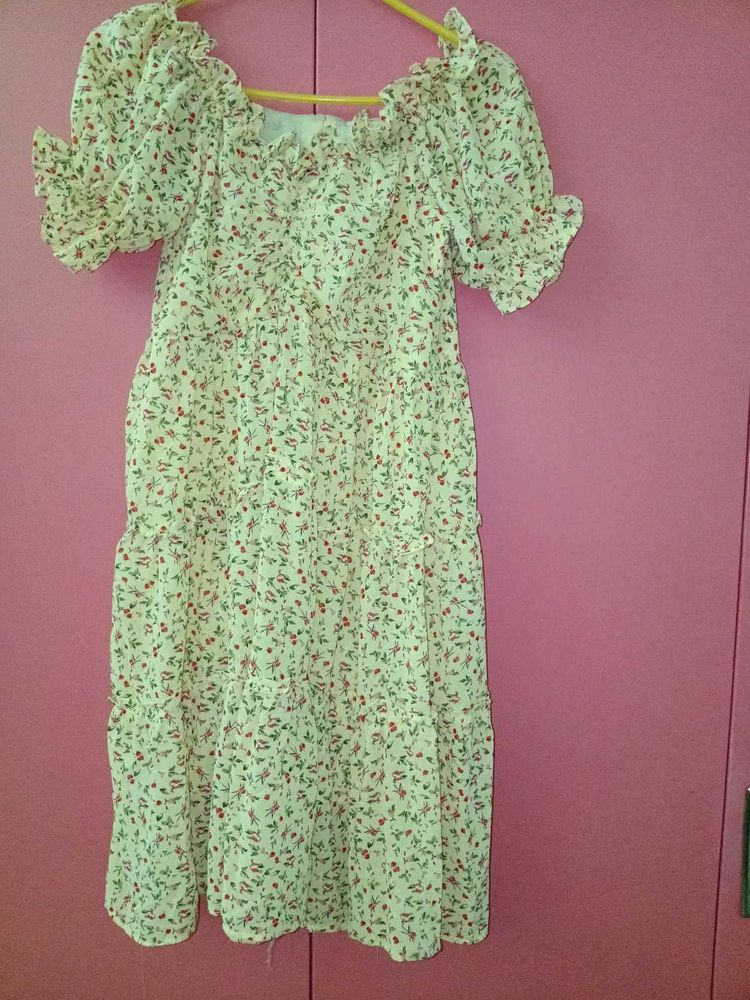 Floral Off-Shoulder Midi Dress